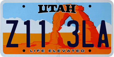 UT license plate Z113LA