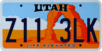 UT license plate Z113LK