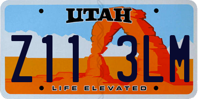 UT license plate Z113LM