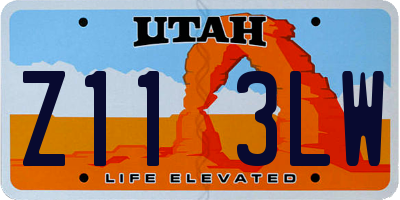 UT license plate Z113LW