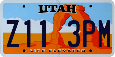 UT license plate Z113PM