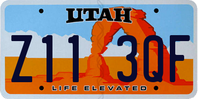 UT license plate Z113QF