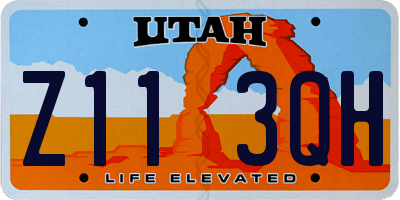 UT license plate Z113QH