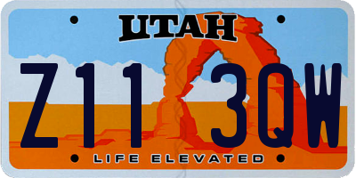 UT license plate Z113QW