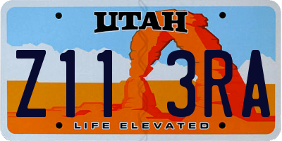 UT license plate Z113RA
