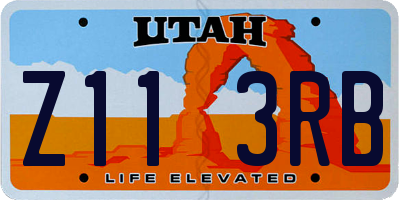 UT license plate Z113RB