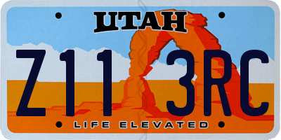 UT license plate Z113RC