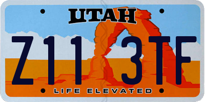 UT license plate Z113TF