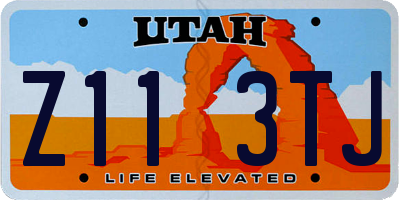 UT license plate Z113TJ