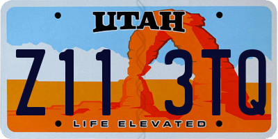 UT license plate Z113TQ