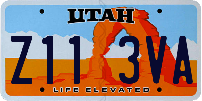 UT license plate Z113VA