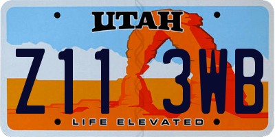 UT license plate Z113WB