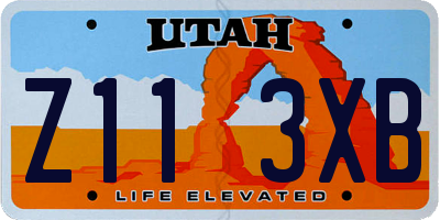 UT license plate Z113XB
