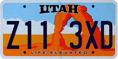 UT license plate Z113XD