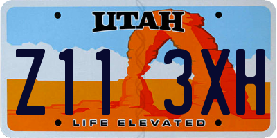 UT license plate Z113XH