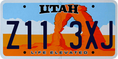 UT license plate Z113XJ