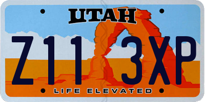 UT license plate Z113XP