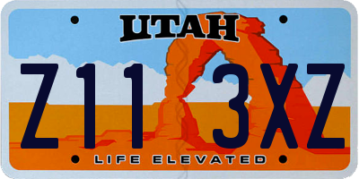 UT license plate Z113XZ