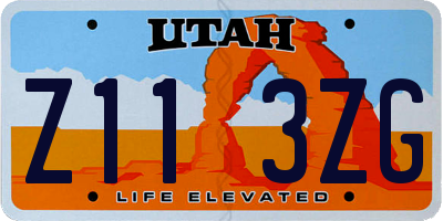 UT license plate Z113ZG