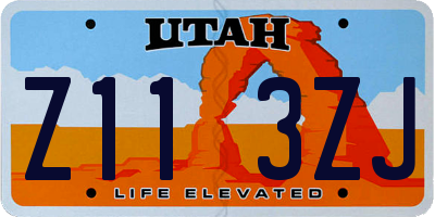 UT license plate Z113ZJ
