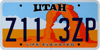 UT license plate Z113ZP