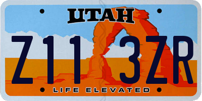 UT license plate Z113ZR