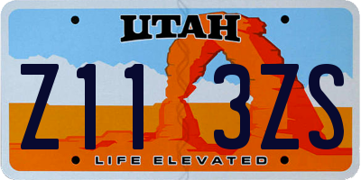 UT license plate Z113ZS