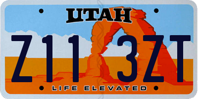 UT license plate Z113ZT