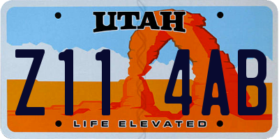 UT license plate Z114AB