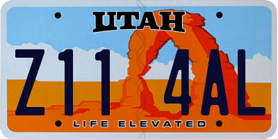 UT license plate Z114AL