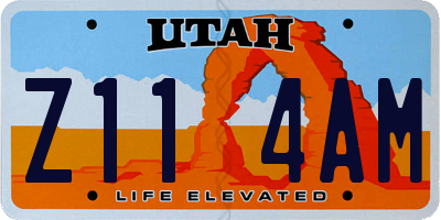 UT license plate Z114AM