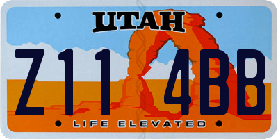 UT license plate Z114BB