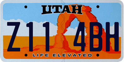 UT license plate Z114BH