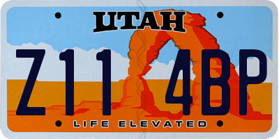 UT license plate Z114BP