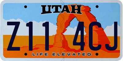 UT license plate Z114CJ