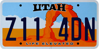 UT license plate Z114DN