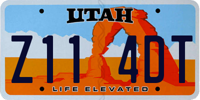 UT license plate Z114DT