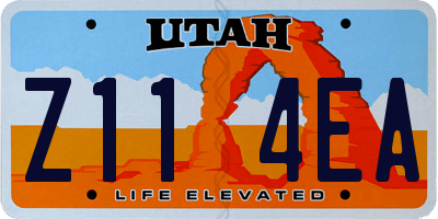 UT license plate Z114EA