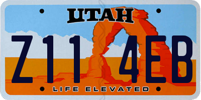 UT license plate Z114EB