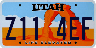 UT license plate Z114EF