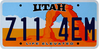 UT license plate Z114EM