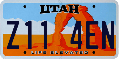 UT license plate Z114EN
