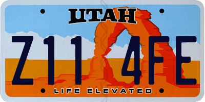 UT license plate Z114FE
