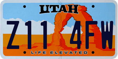 UT license plate Z114FW