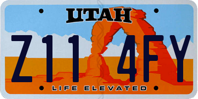 UT license plate Z114FY