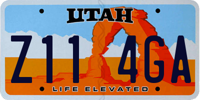 UT license plate Z114GA