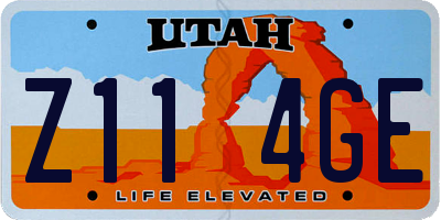 UT license plate Z114GE