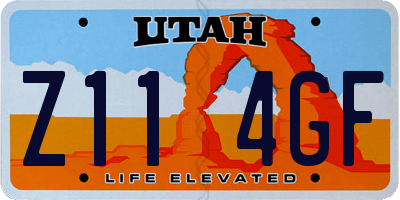 UT license plate Z114GF