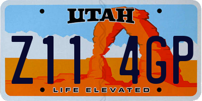 UT license plate Z114GP