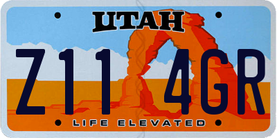 UT license plate Z114GR